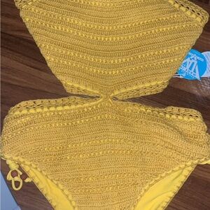Yellow Crochet Bikini Set